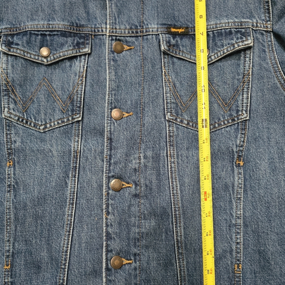 Wrangler Blue Denim Men Jacket Size M-Very Good Condition - Picture 17 of 17